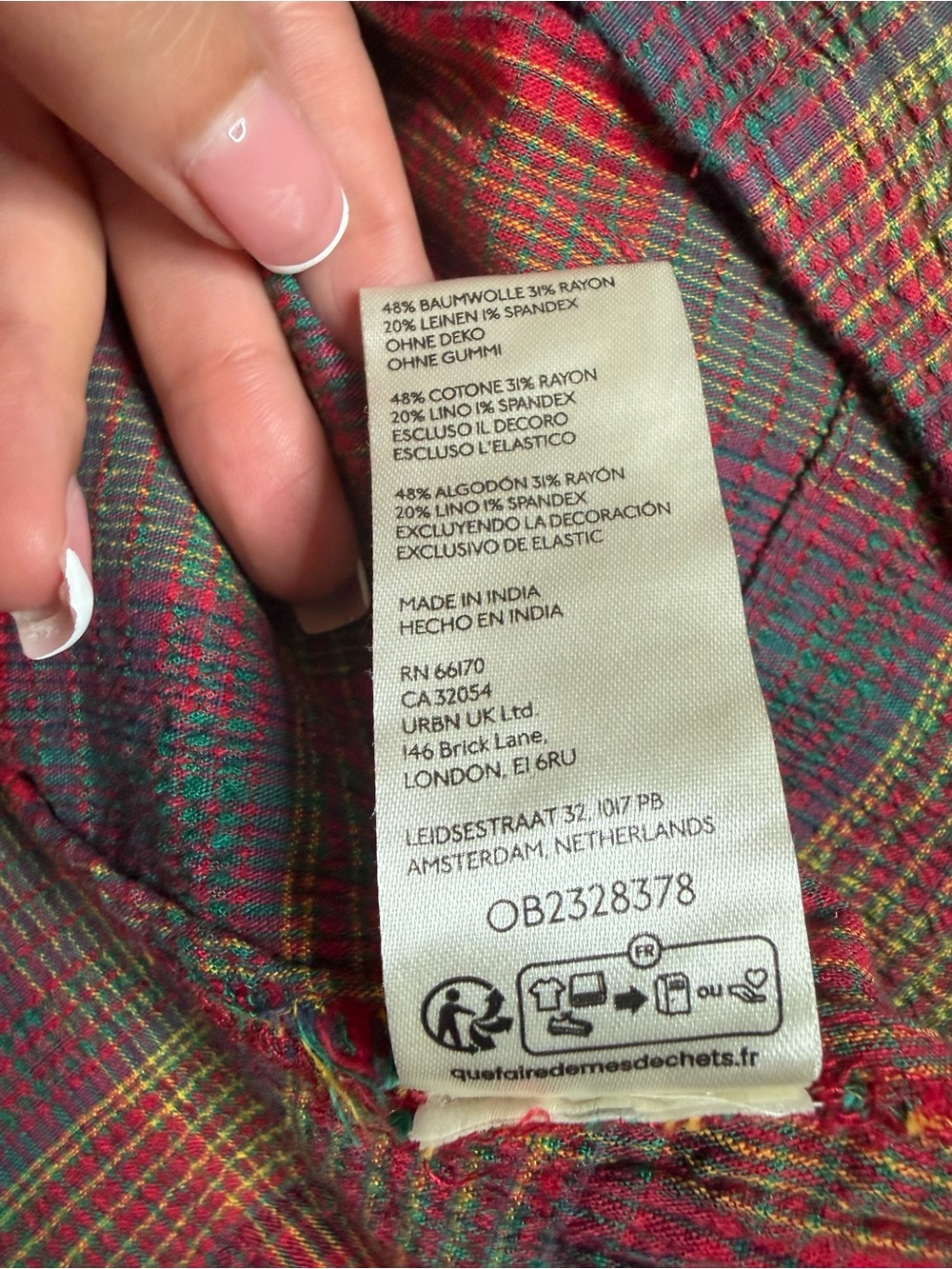 Free People Freya Strappy Plaid Midi Dress Cherry Medium NWT - Picture 16 of 16